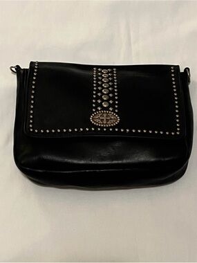 Black Studded Crossbody Bag - Unbranded Elegant Leather Look